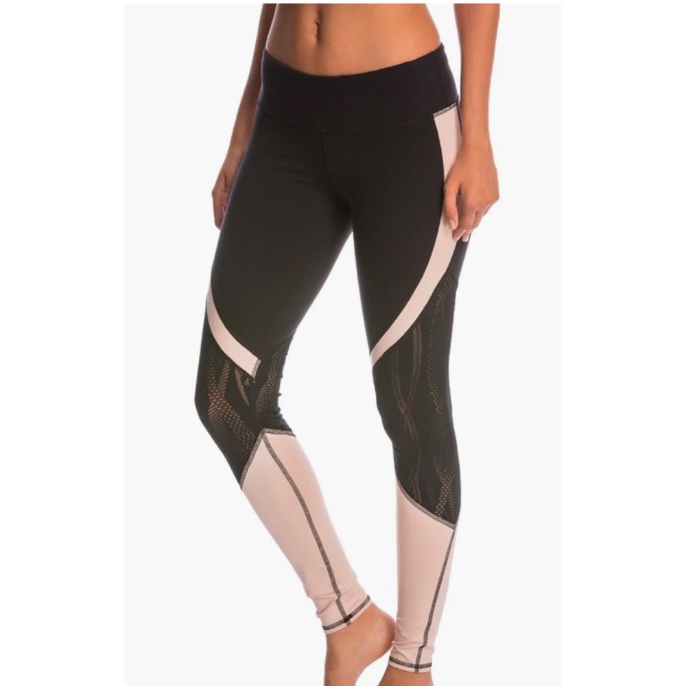 Alo Yoga Alo Vitality Yoga Legging Black Pink Buff Glossy Size Small